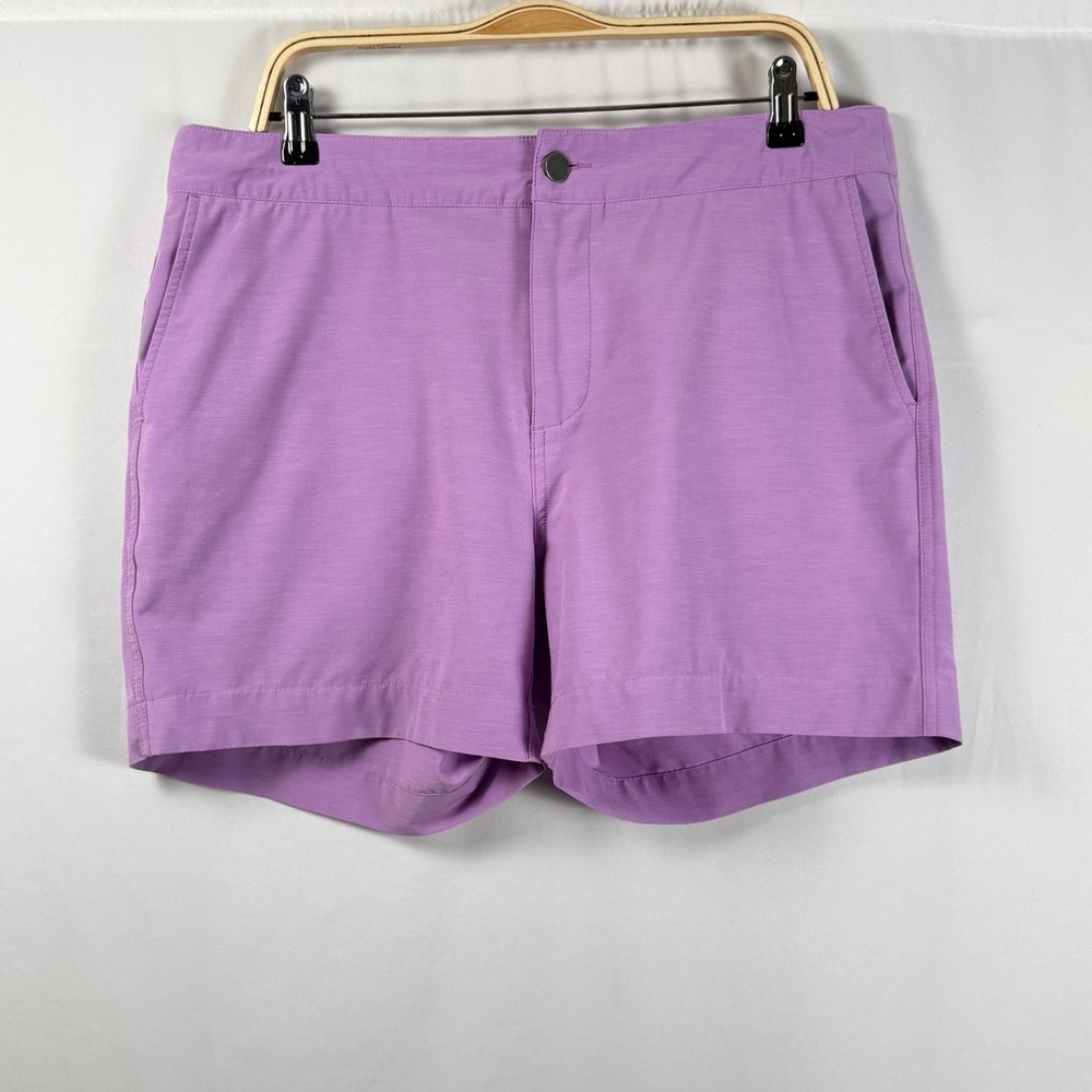Faherty All Day Shorts 5" Purple Pink Stretch Hybrid Quick Dry Mens 36 MSC0014